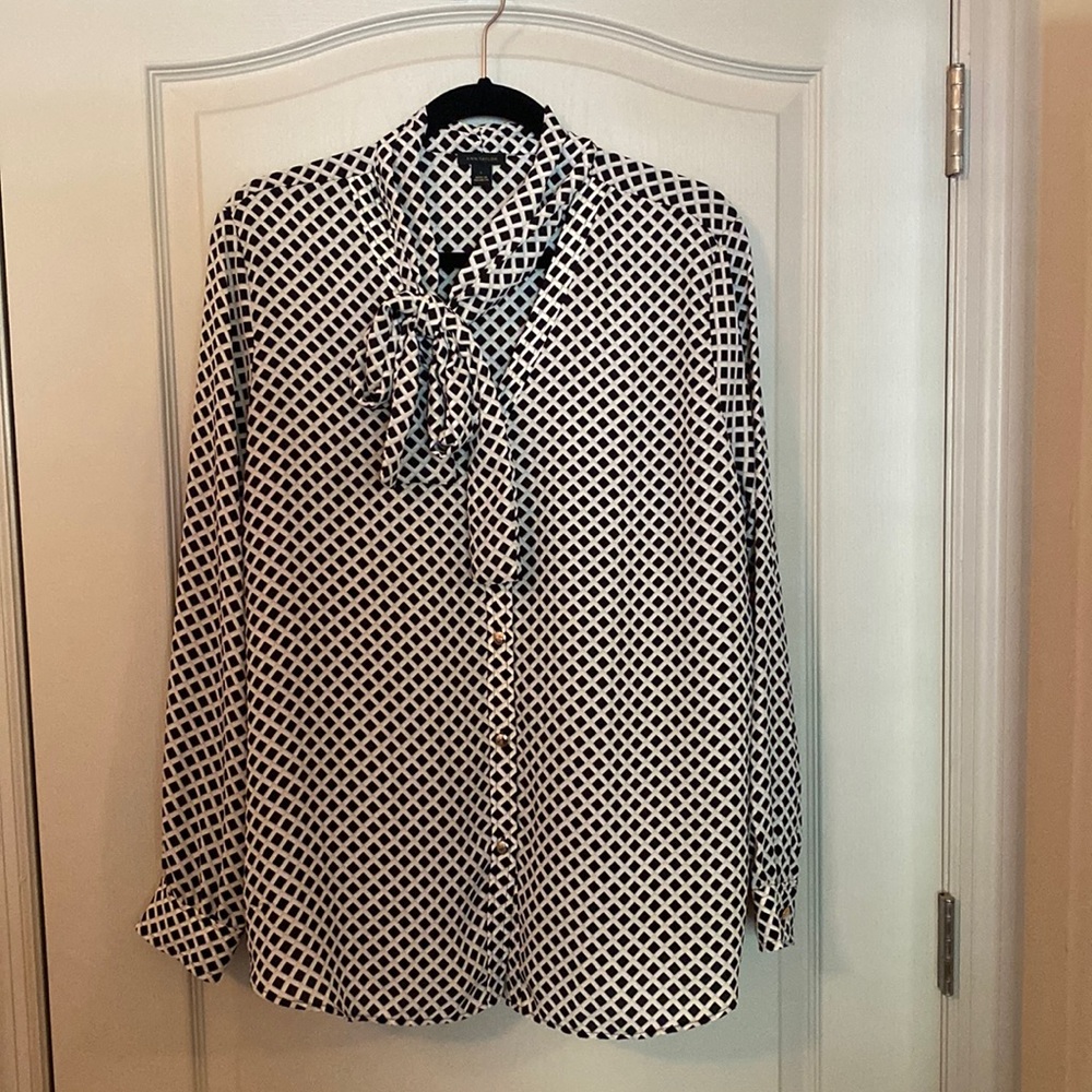 Ann Taylor Geometric Pattern Button Up Blouse - image 1